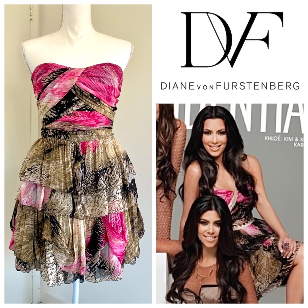 Diane Von Furstenburg Brighton strapless chiffon